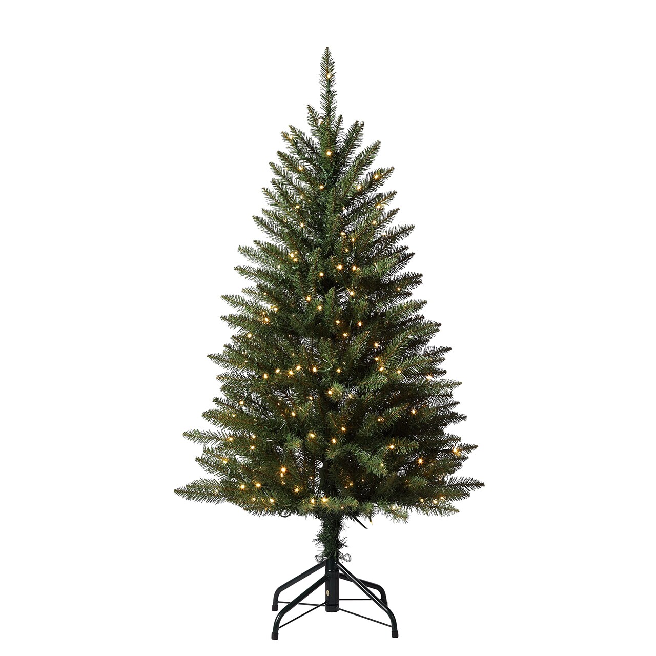 Haute Decor Dumont Fir Pre-lit Artificial Christmas Tree with Warm White Energy-Efficient LED Lights - 4 Foot Tall Size, Perfect for Smaller Spaces